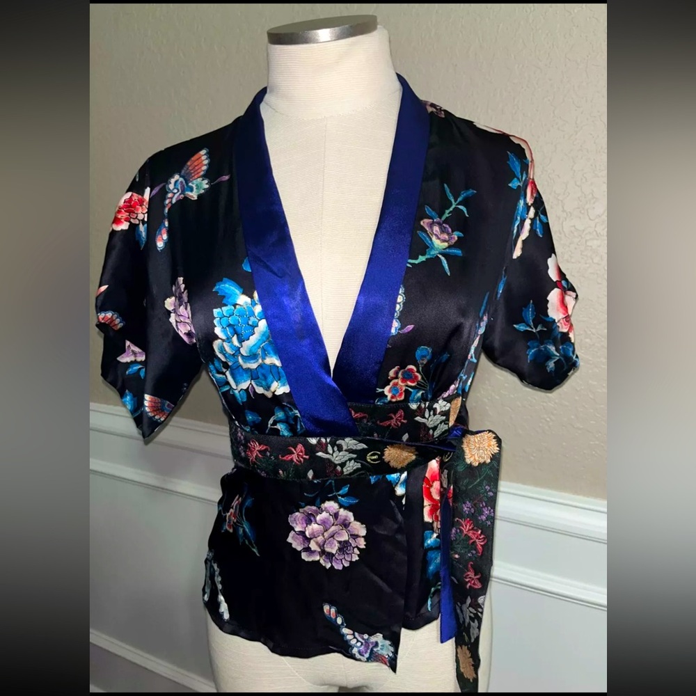 Roberto Cavalli Wrap Blouse size 42-M Italy/ size 6 US